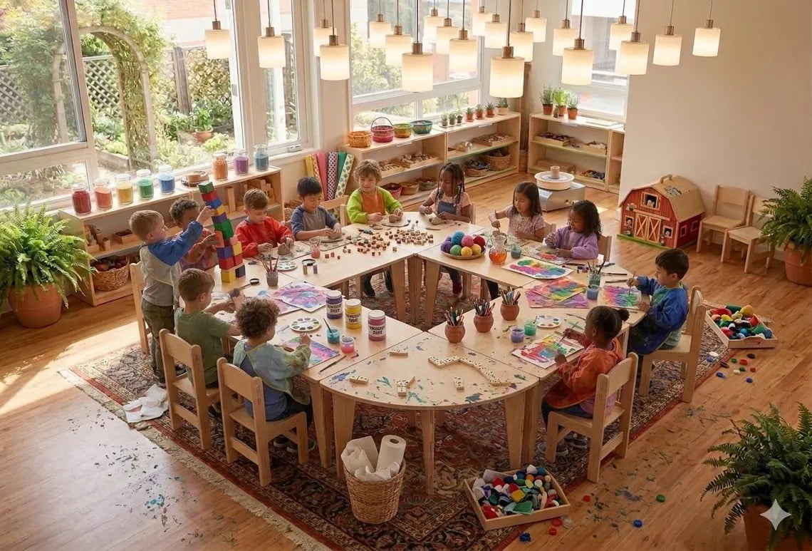 ARI – Semi – Circle Table with Set of 4 Chairs