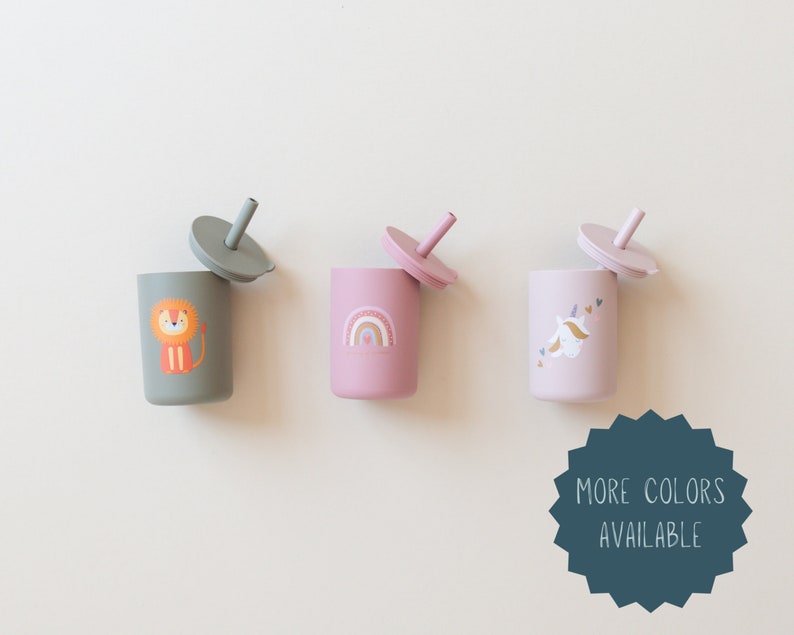 Silicone Straw Cup for Babies & Toddlers – 6oz Silicone Sippy Cup