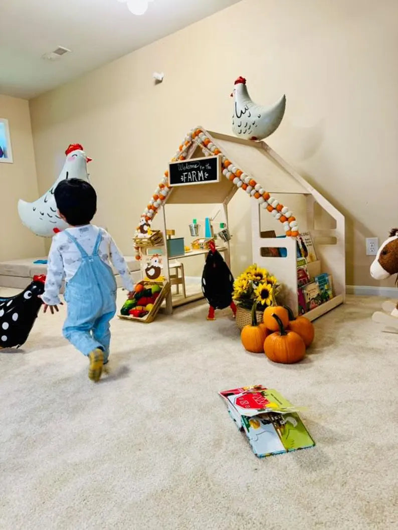 WALLY – Playhouse Inspired Bookshelf + Toy Shelf