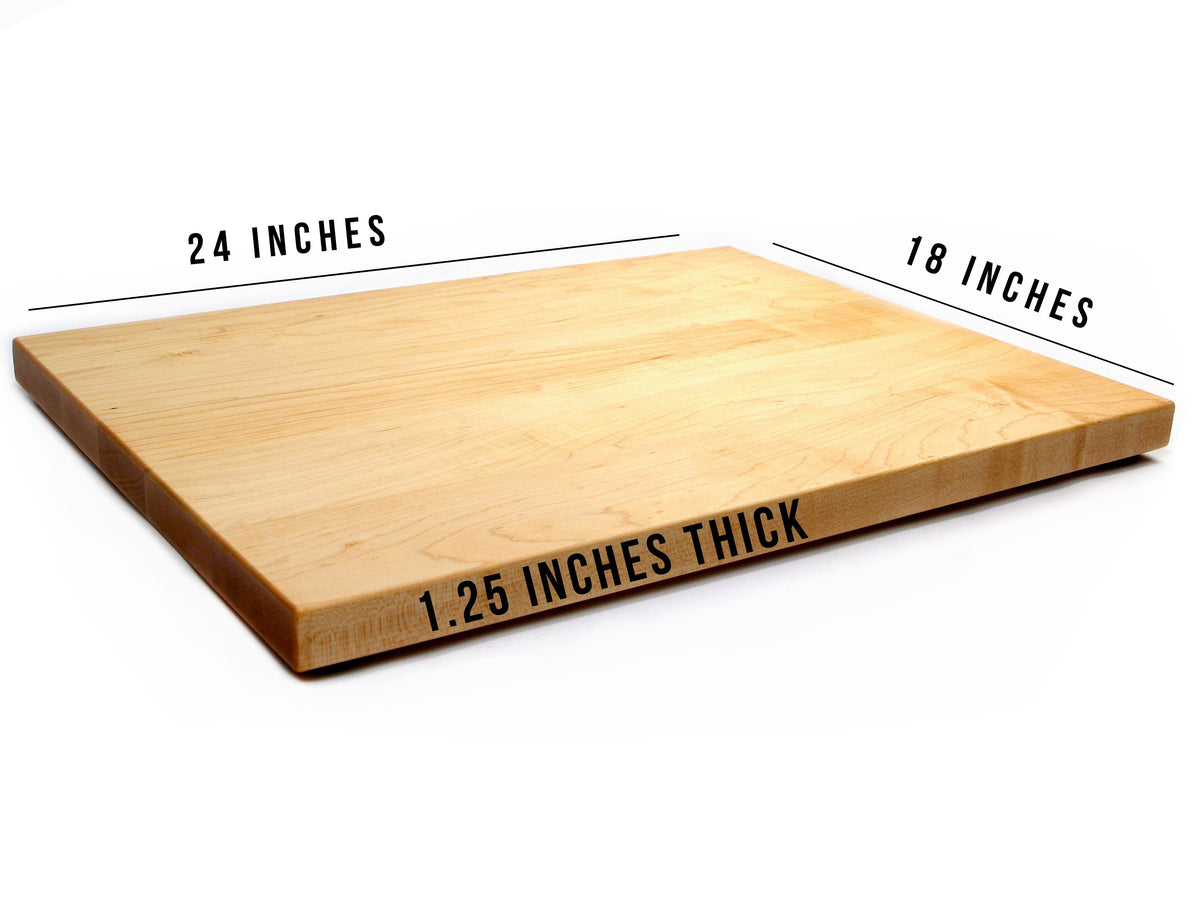 1.25” Thick Extra Large Butcher Block Cutting Board With Rubber Feet, Thick Cutting Board, Wood Chopping Board, American