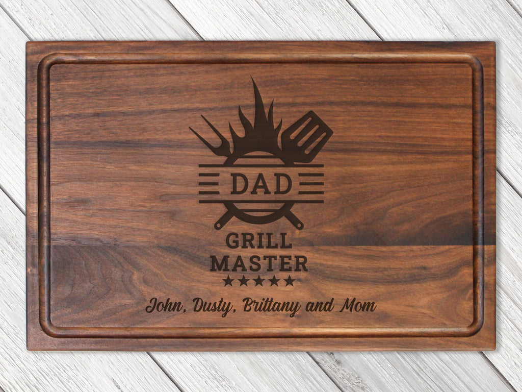 Personalized Gift For Dad, Dad Grill Master Cutting Board, Custom Grilling Gift For Dad, BBQ Gift For Dad, Custom Cuttin
