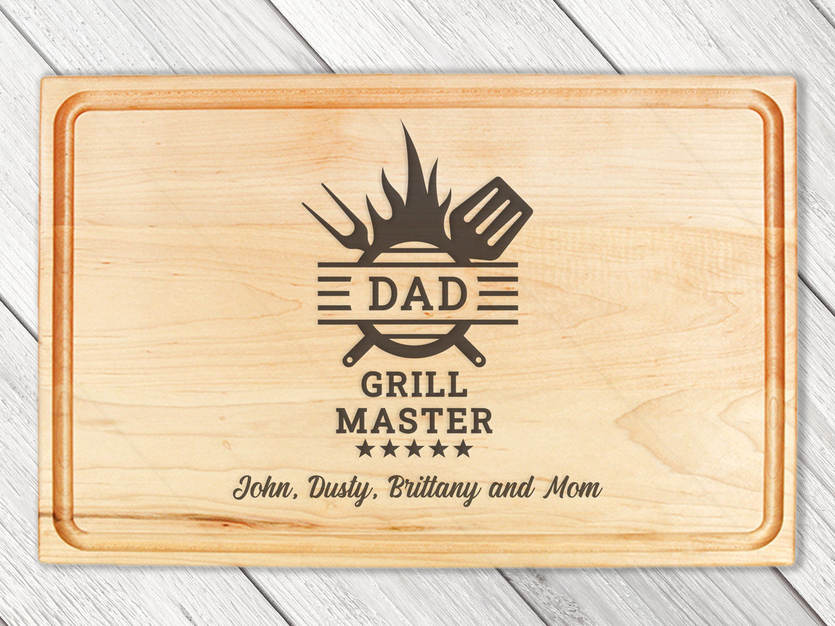 Personalized Gift For Dad, Dad Grill Master Cutting Board, Custom Grilling Gift For Dad, BBQ Gift For Dad, Custom Cuttin
