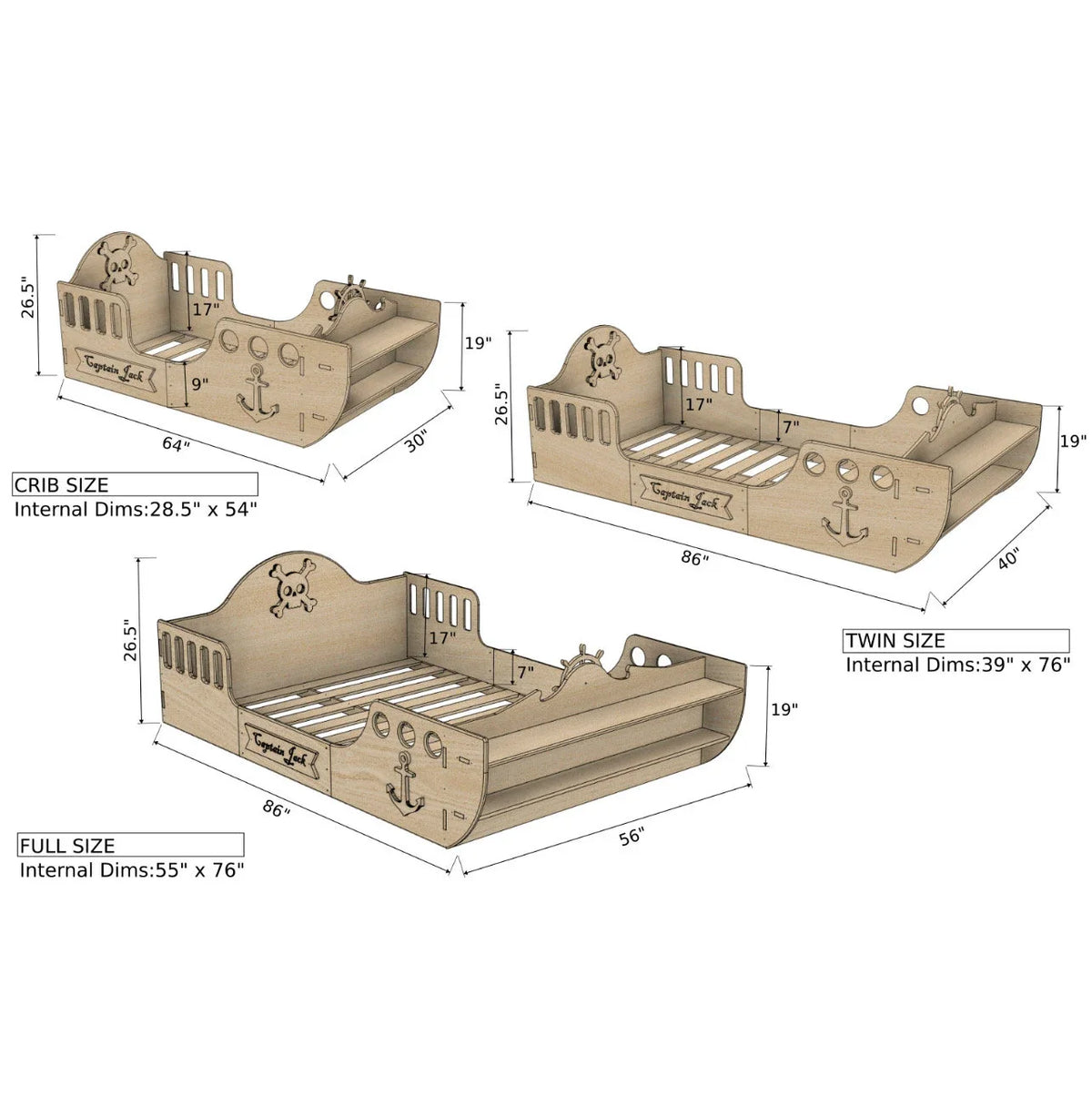 CAPTAIN JACK – Pirate Ship Bed
