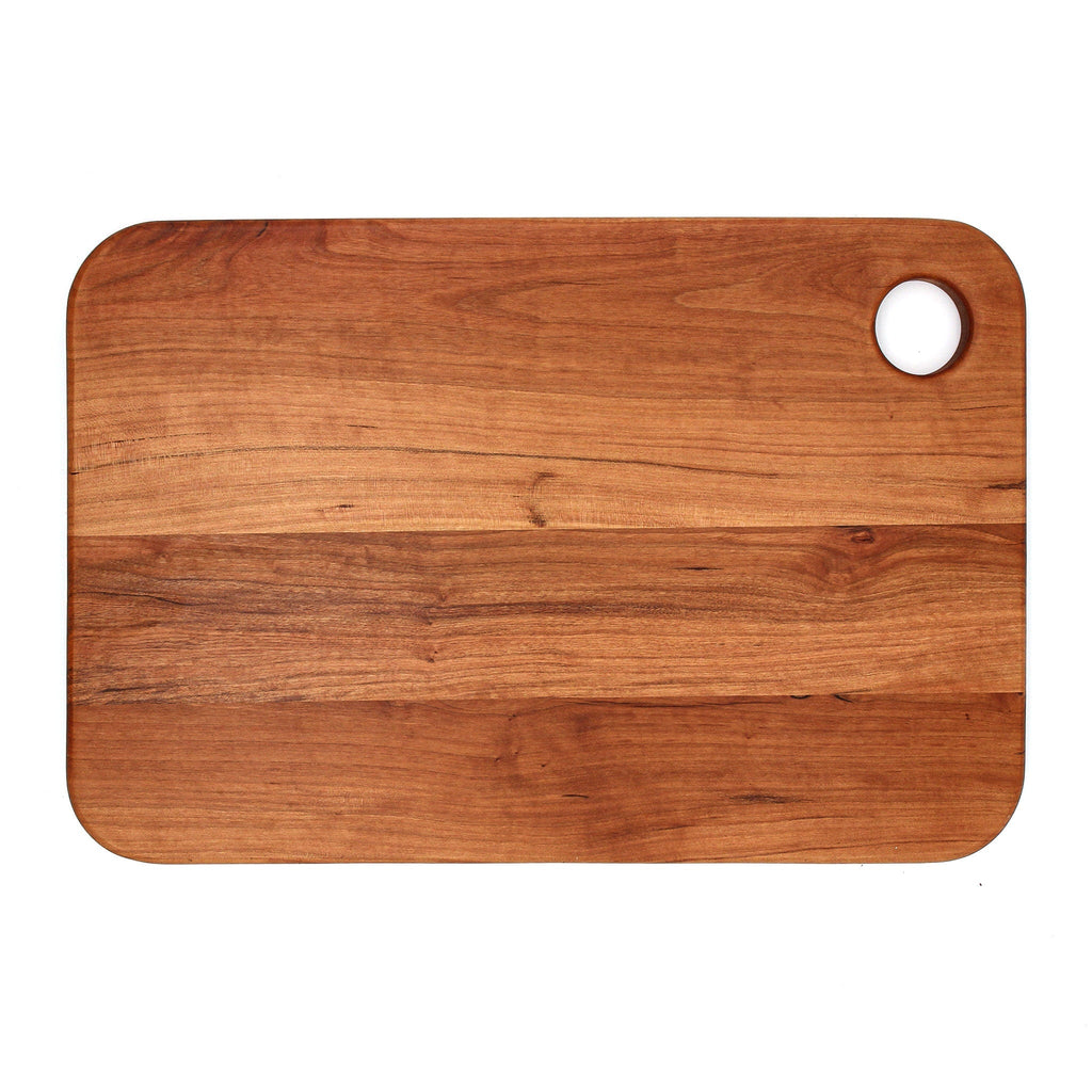 Large Wood Cutting Board With Thumb Hole and Juice Groove 18x12 Inches, Wood Cheese Board, Wooden Chopping Board, 100% M