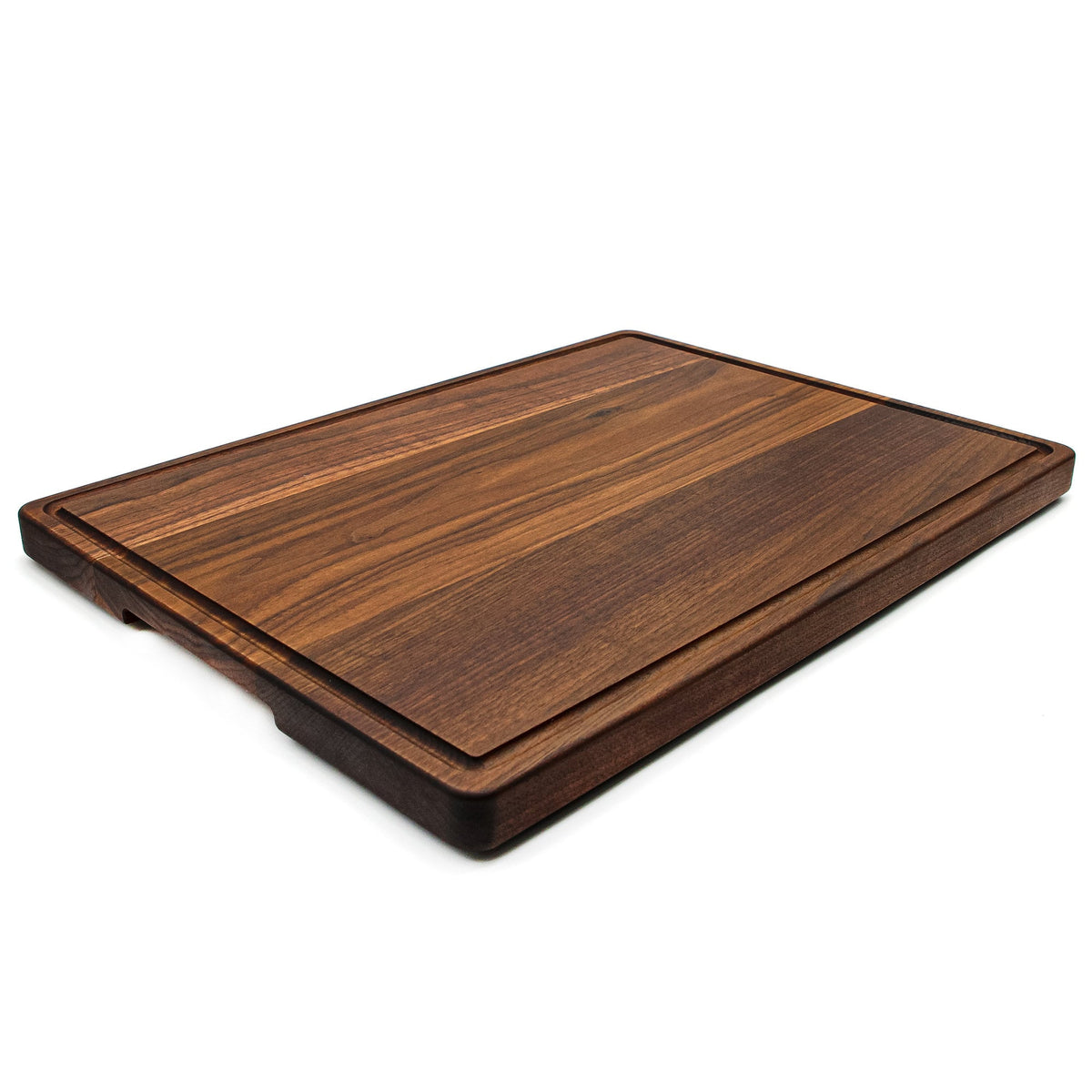1.25” Thick Extra Large Wood Cutting Board with Feet, Pocket Handles and Juice Groove, 24x18”x1.25 Inches Thick, Gift Fo
