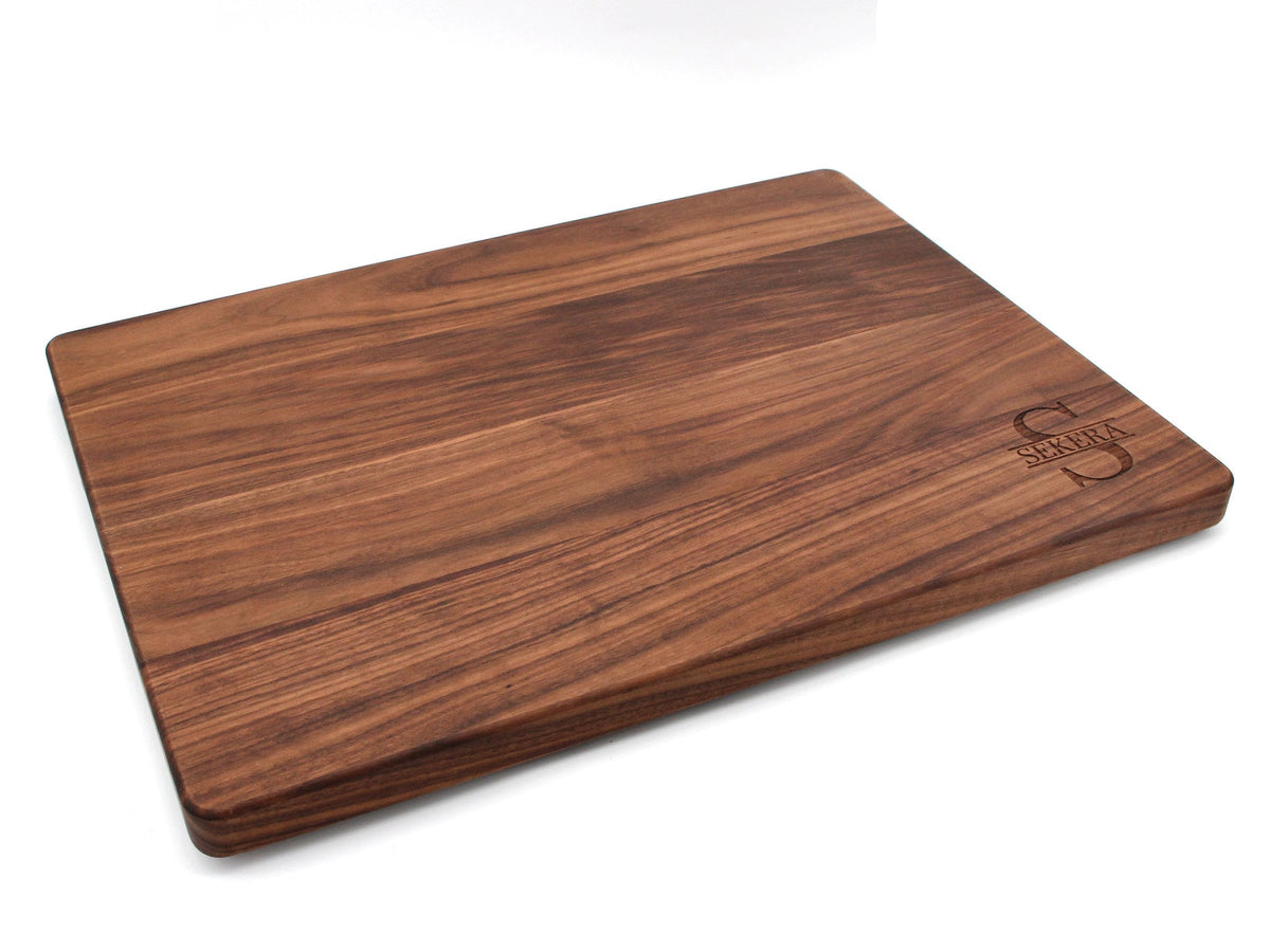 1.25” Thick Extra Large Wood Cutting Board with Feet, Pocket Handles and Juice Groove, 24x18”x1.25 Inches Thick, Gift Fo