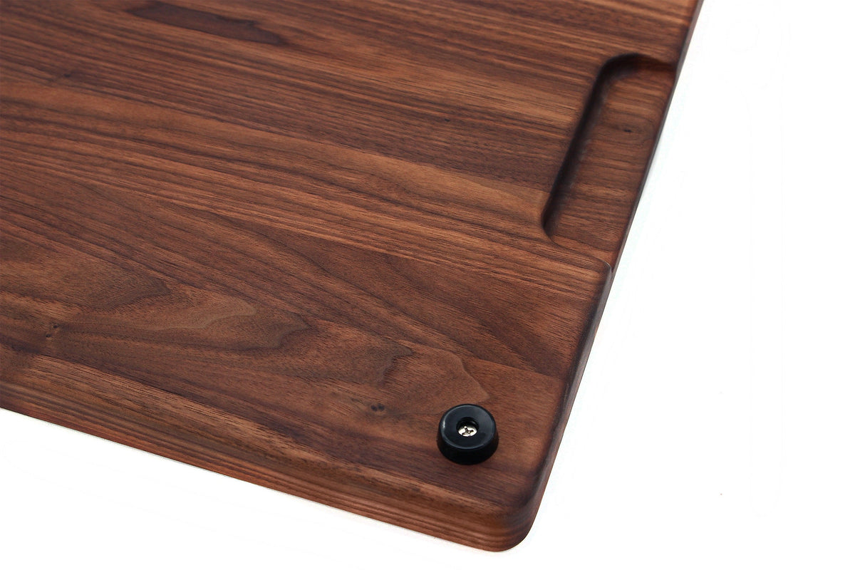 Personalized 1.25” Thick Extra Large Wood Cutting Board with Feet, Pocket Handles and Juice Groove, Butcher Block, Weddi