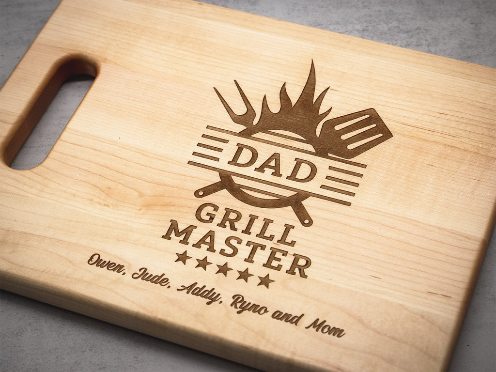 Personalized Gift For Dad, Dad Grill Master Cutting Board, Custom Grilling Gift For Dad, BBQ Gift For Dad, Custom Cuttin