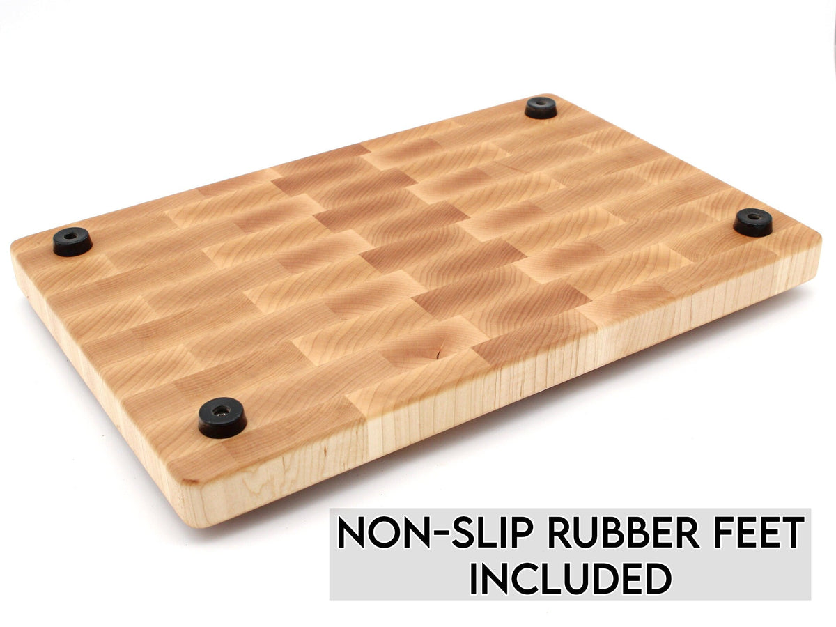 Maple Large End Grain Cutting Board, Maple Butcher Block with Rubber Feet, Wedding Gift, Anniversary Gift, Father's Day