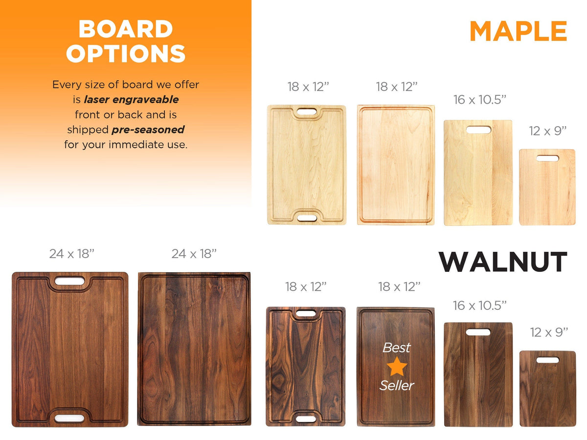 Personalized Cutting Board Wedding Gift, Customize your Walnut and Maple Boards, Engraved Engagement Gift, Unique Bridal
