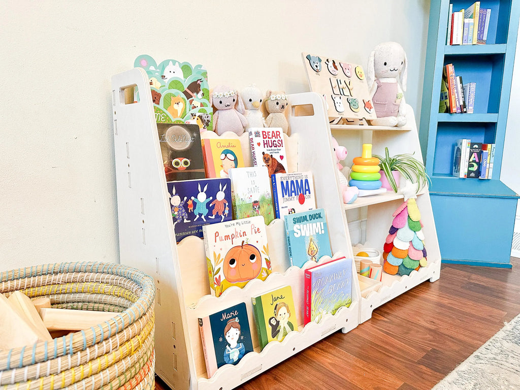 LORI SCALLOPED – Bookshelf + Toy Shelf Set