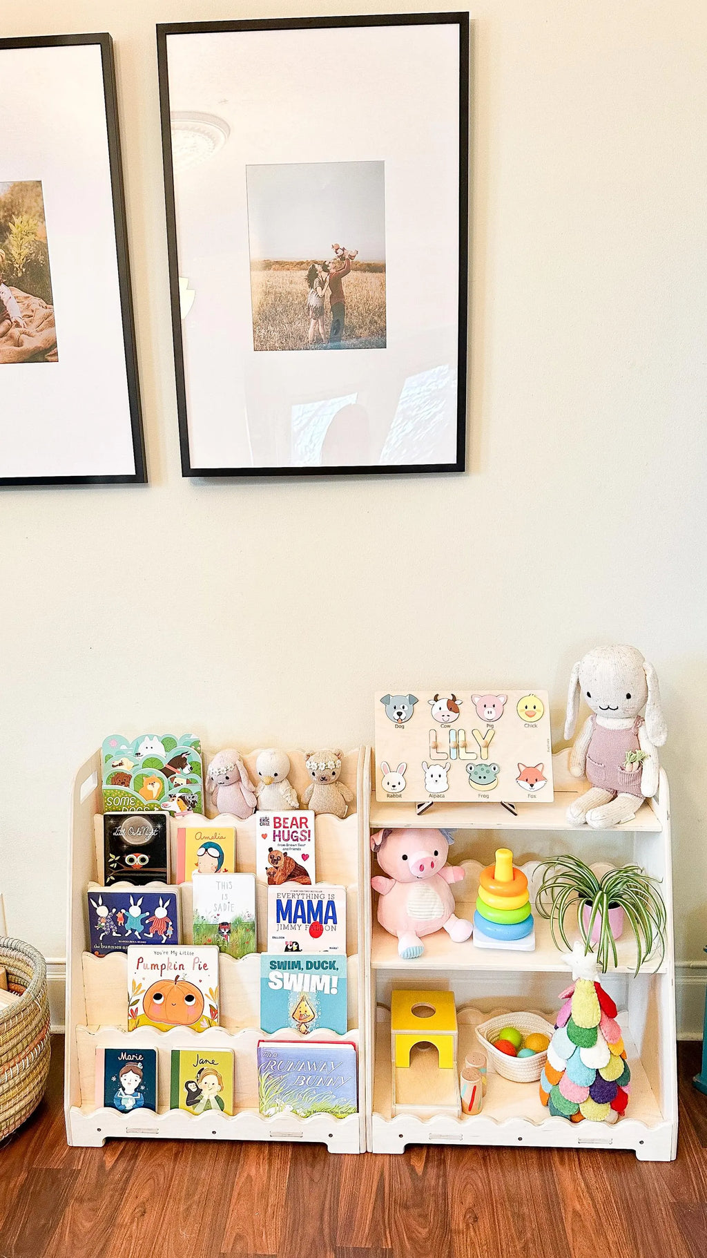LORI SCALLOPED – Bookshelf + Toy Shelf Set