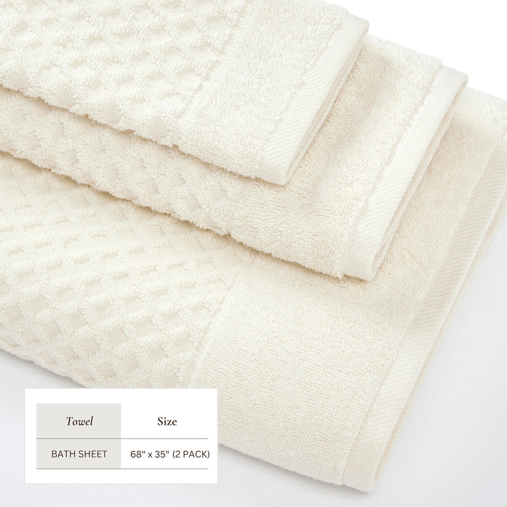 Cotton Diamond Waffle Weave Bath Towel Set – Grayson Collection