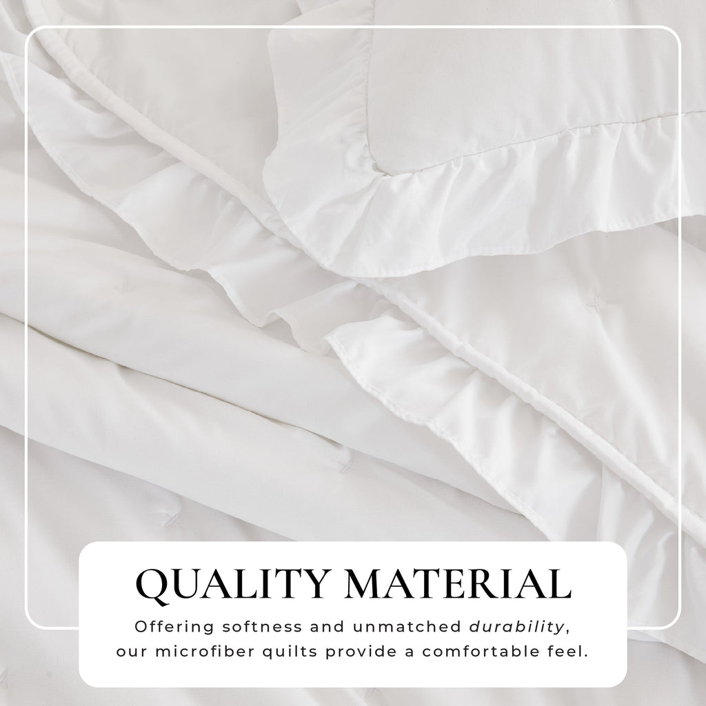 Dot Stitched Ruffled Quilt Set – Dot – Ruffled Collection