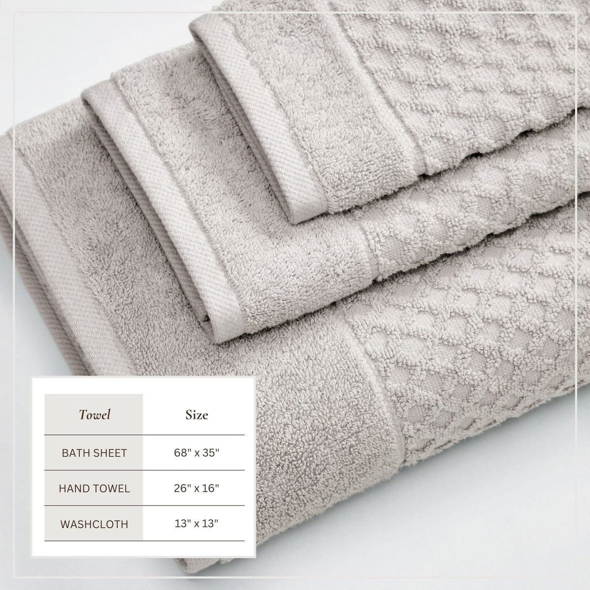 Cotton Diamond Waffle Weave Bath Towel Set – Grayson Collection