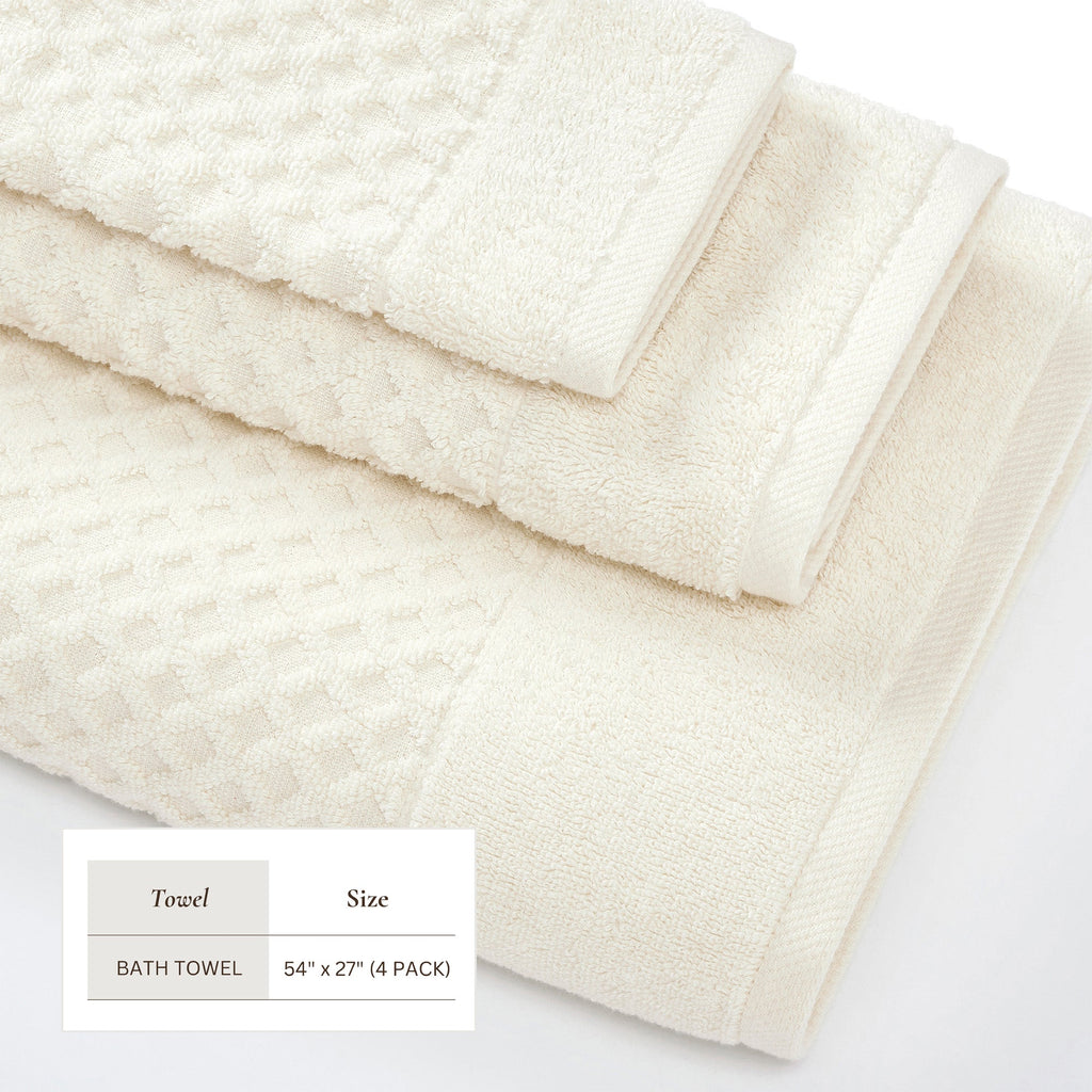 Cotton Diamond Waffle Weave Bath Towel Set – Grayson Collection