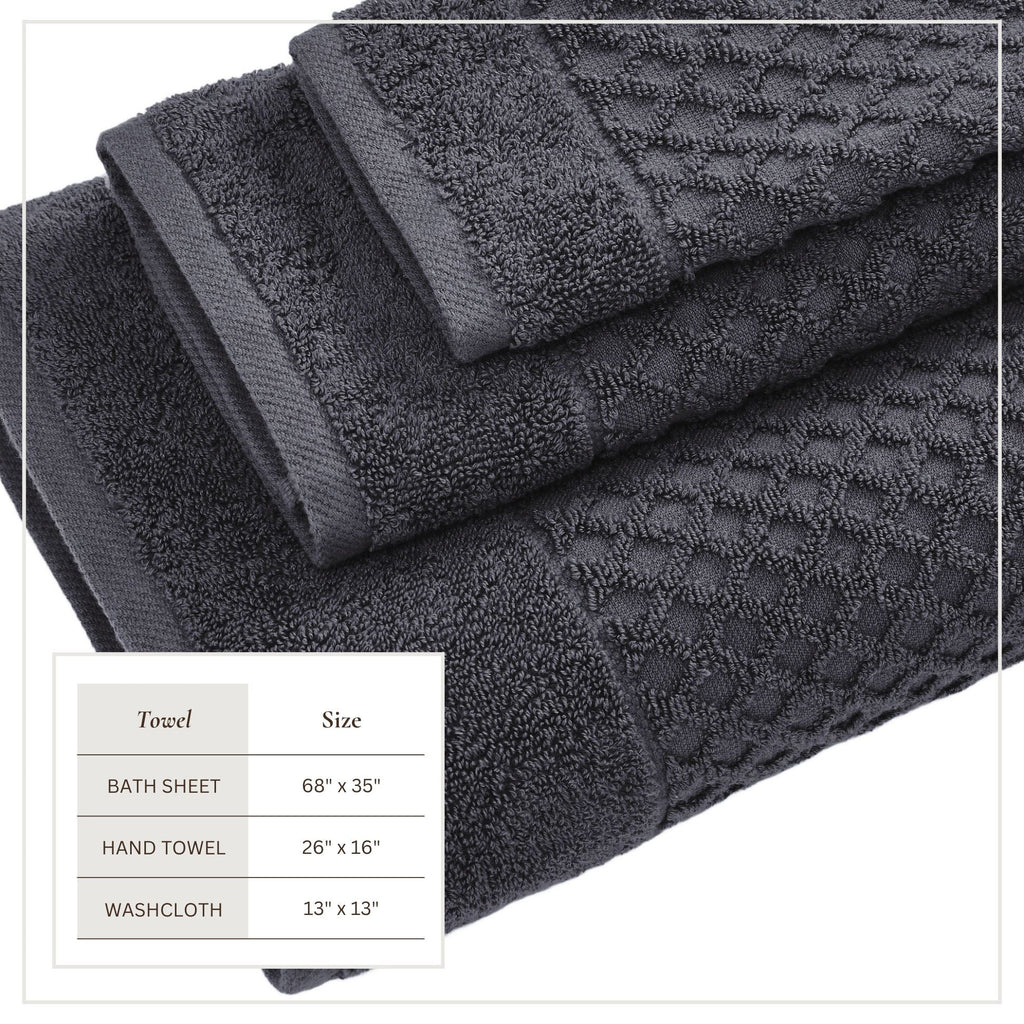 Cotton Diamond Waffle Weave Bath Towel Set – Grayson Collection