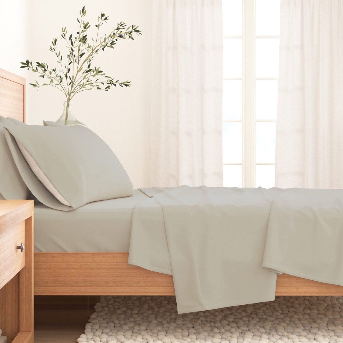 Cotton Solid Flannel Sheet – Nordic Collection