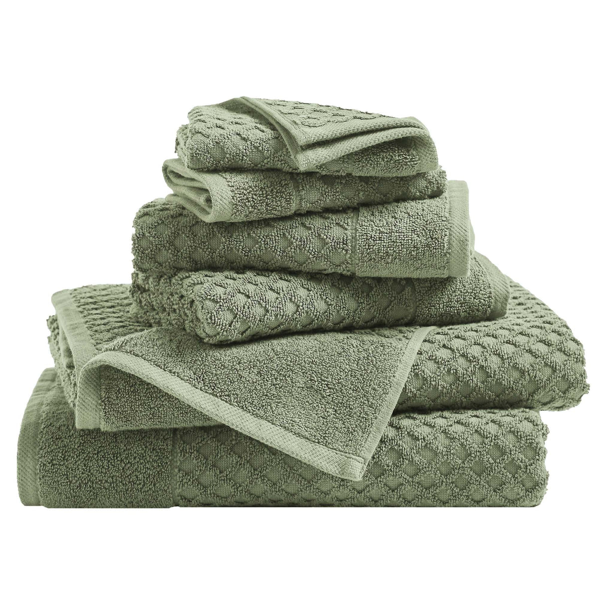 Cotton Diamond Waffle Weave Bath Towel Set – Grayson Collection