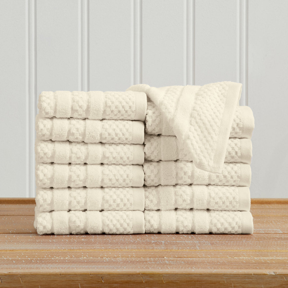 100% Cotton Checkered Jacquard Bath Towel Set – Giuliana Collection