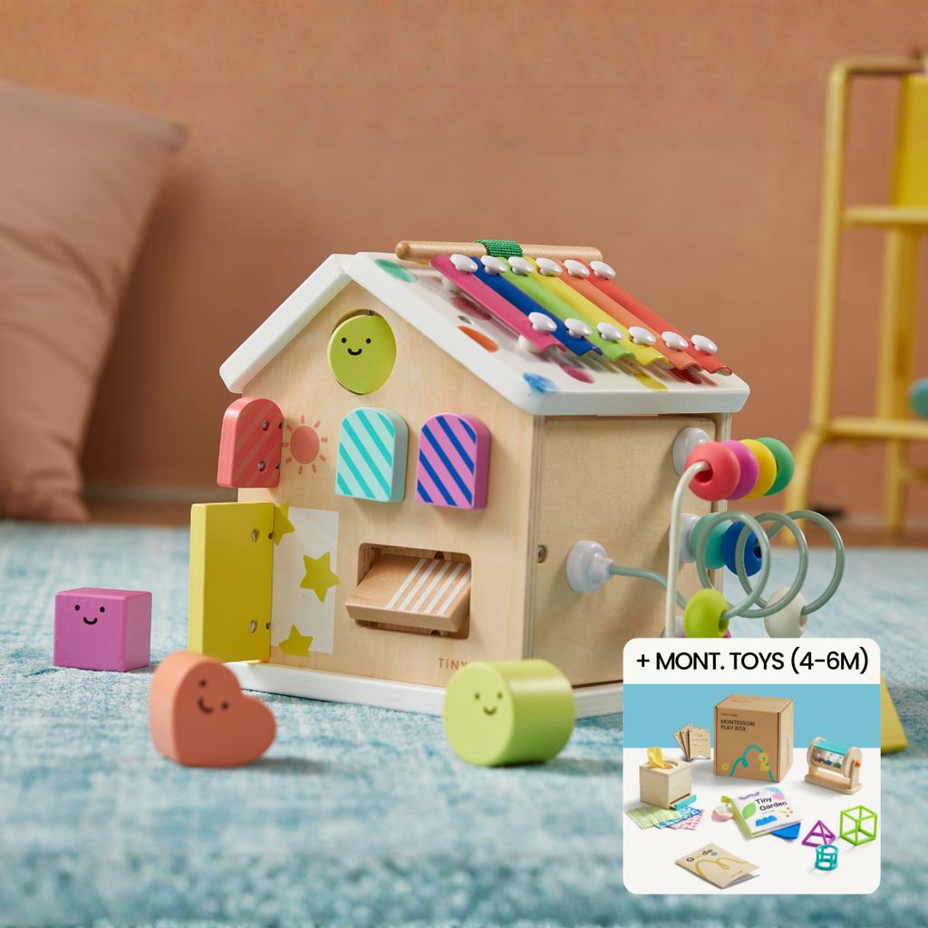Brain & Hands Playset – Montessori Box (4 – 6 Months) + Activity Cube