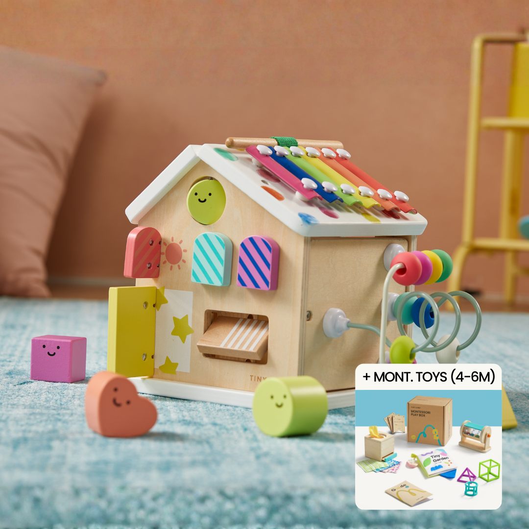 Brain & Hands Playset – Montessori Box (4 – 6 Months) + Activity Cube