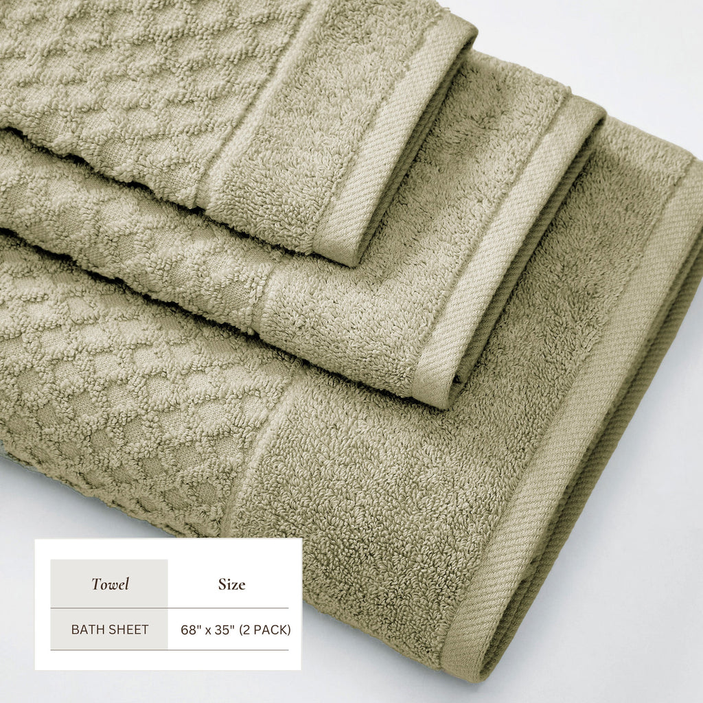 Cotton Diamond Waffle Weave Bath Towel Set – Grayson Collection