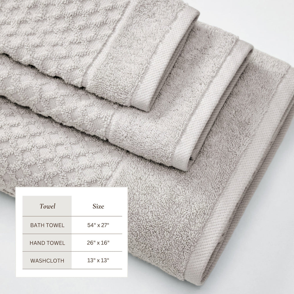 Cotton Diamond Waffle Weave Bath Towel Set – Grayson Collection