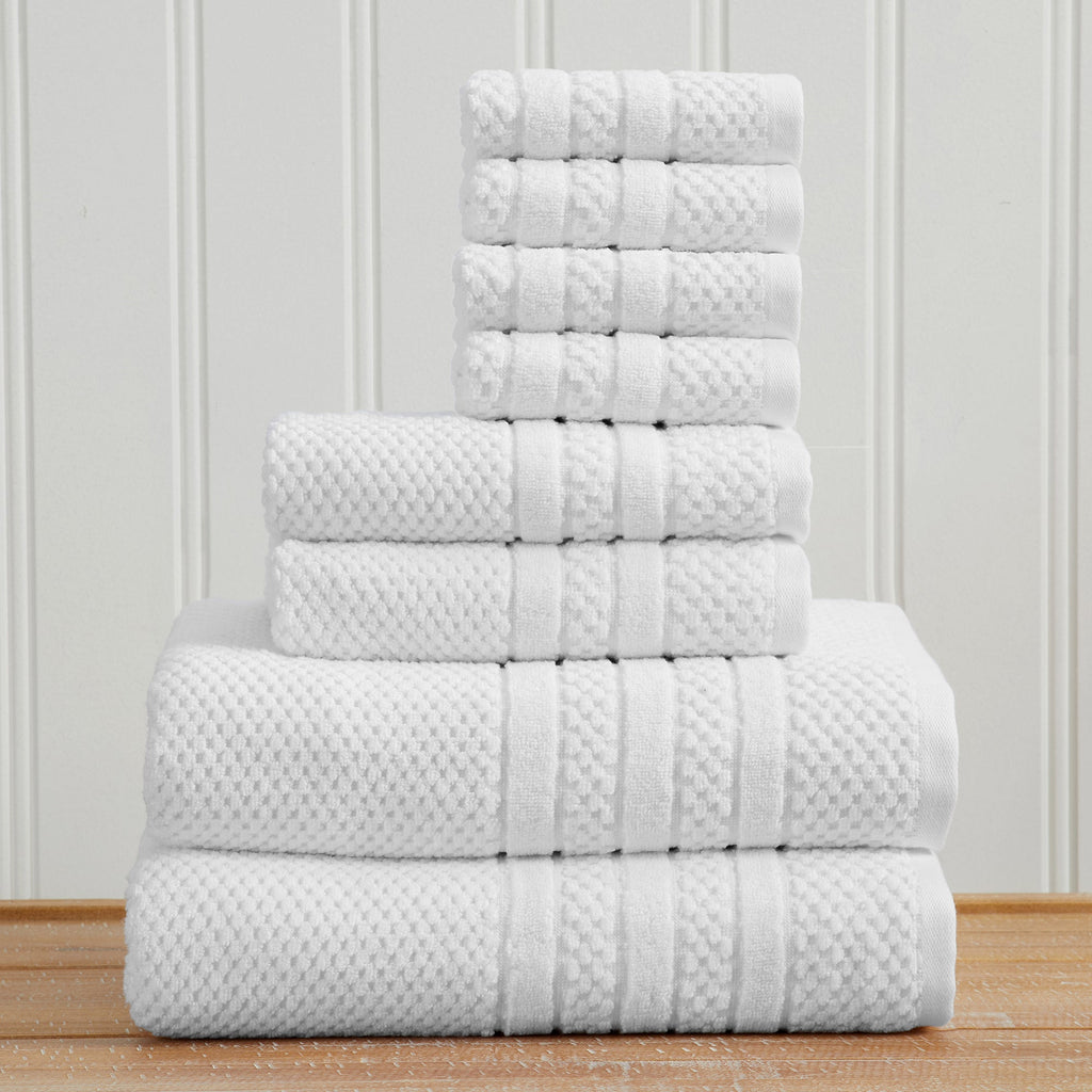100% Cotton Checkered Jacquard Bath Towel Set – Giuliana Collection