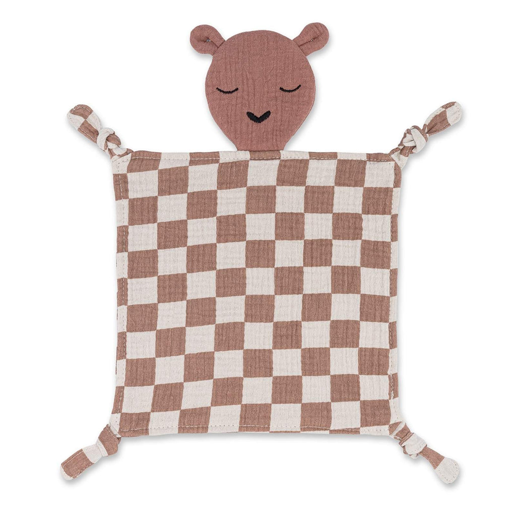 100% Muslin Lovey – Rosewood Checker