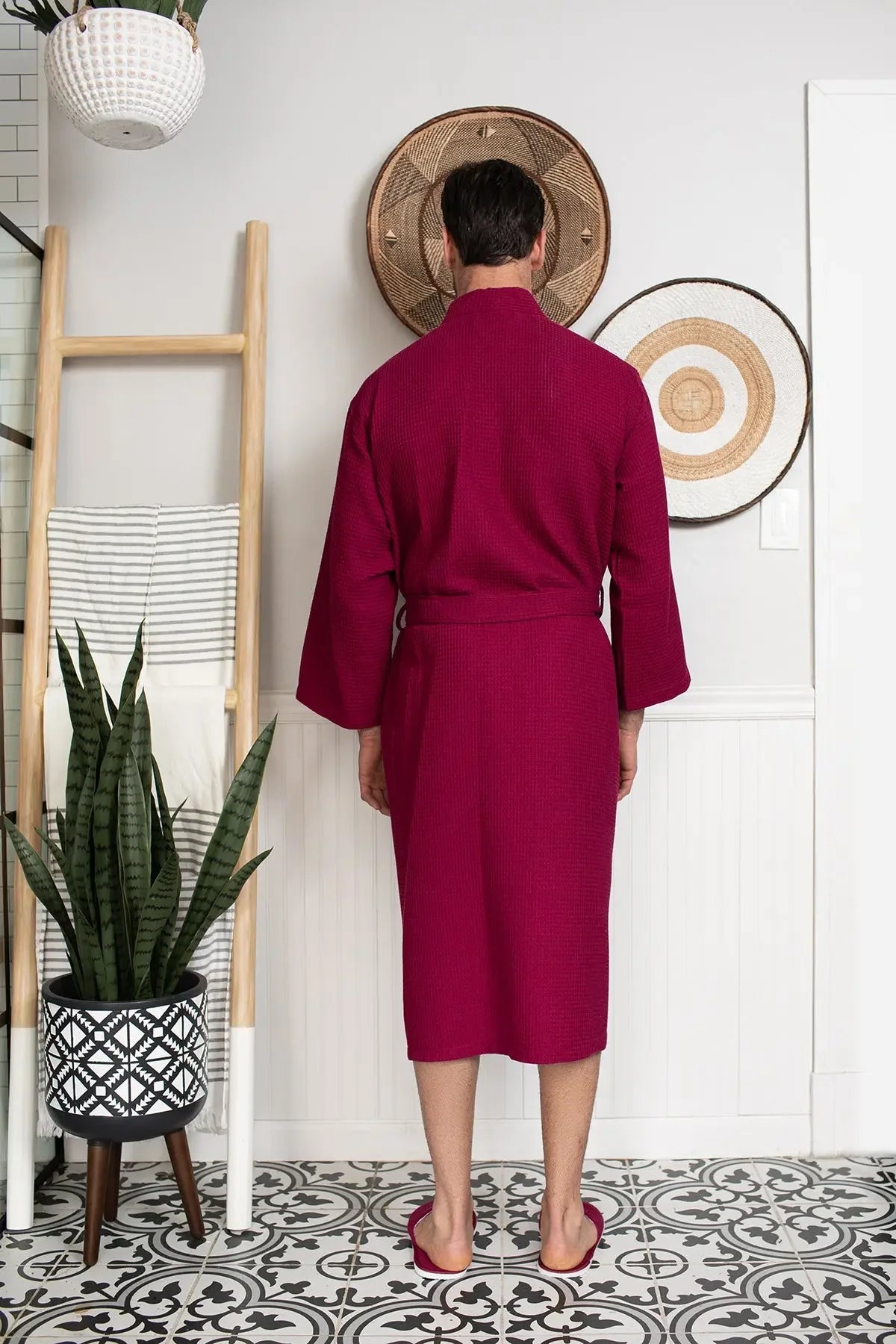 Waffle Spa Bathrobe for Men – Absorbent, Lightweight
