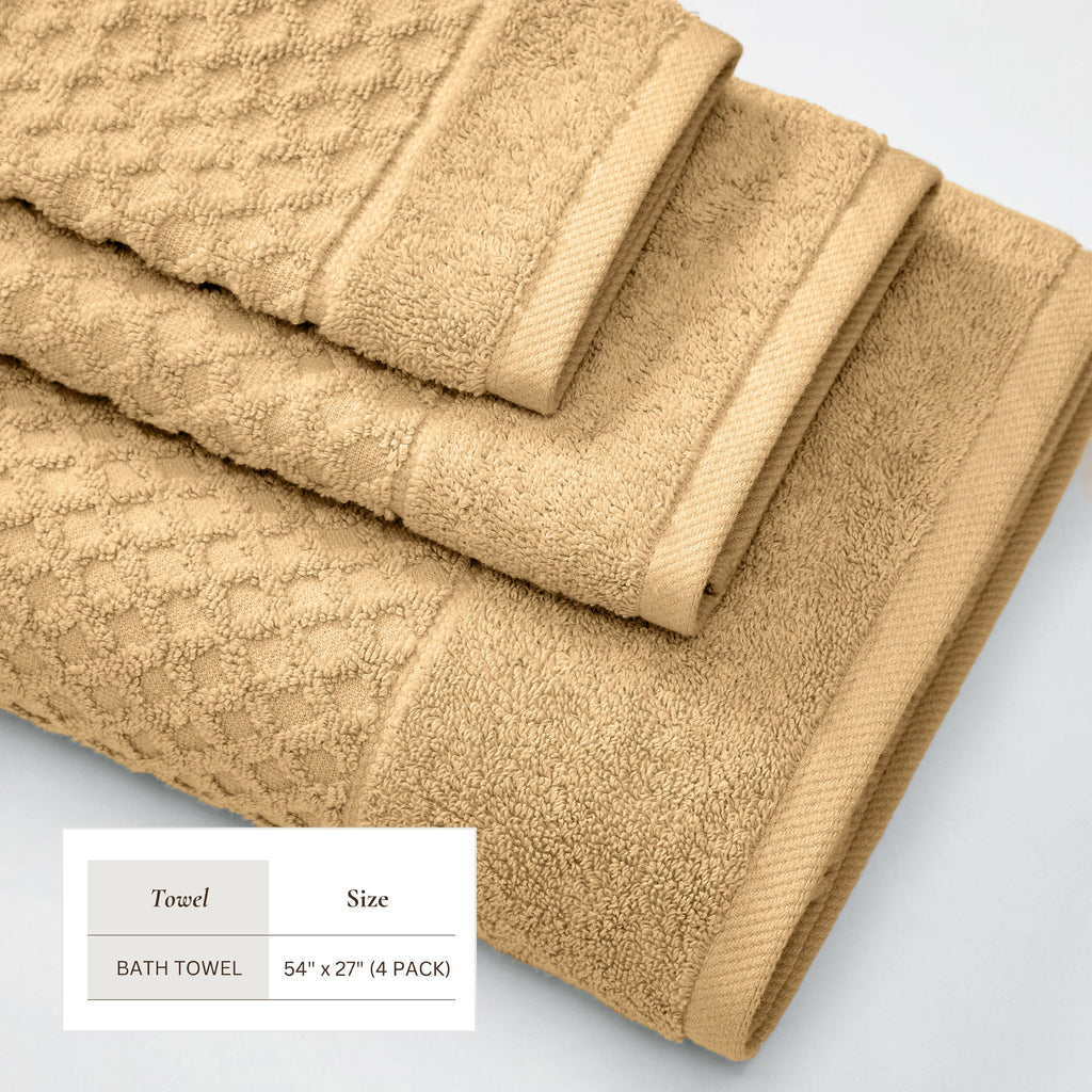 Cotton Diamond Waffle Weave Bath Towel Set – Grayson Collection