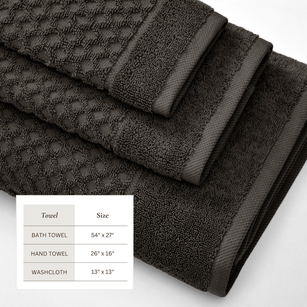 Cotton Diamond Waffle Weave Bath Towel Set – Grayson Collection