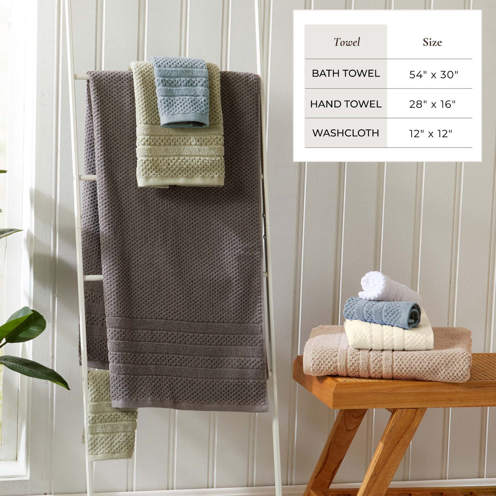 100% Cotton Checkered Jacquard Bath Towel Set – Giuliana Collection