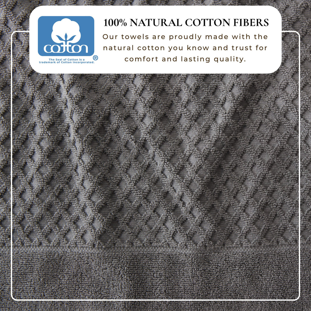 Cotton Diamond Waffle Weave Bath Towel Set – Grayson Collection