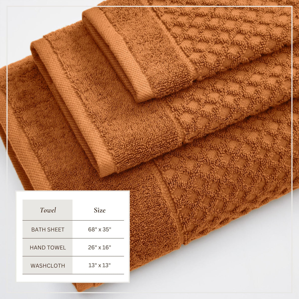 Cotton Diamond Waffle Weave Bath Towel Set – Grayson Collection