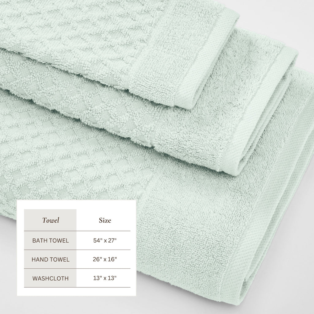Cotton Diamond Waffle Weave Bath Towel Set – Grayson Collection