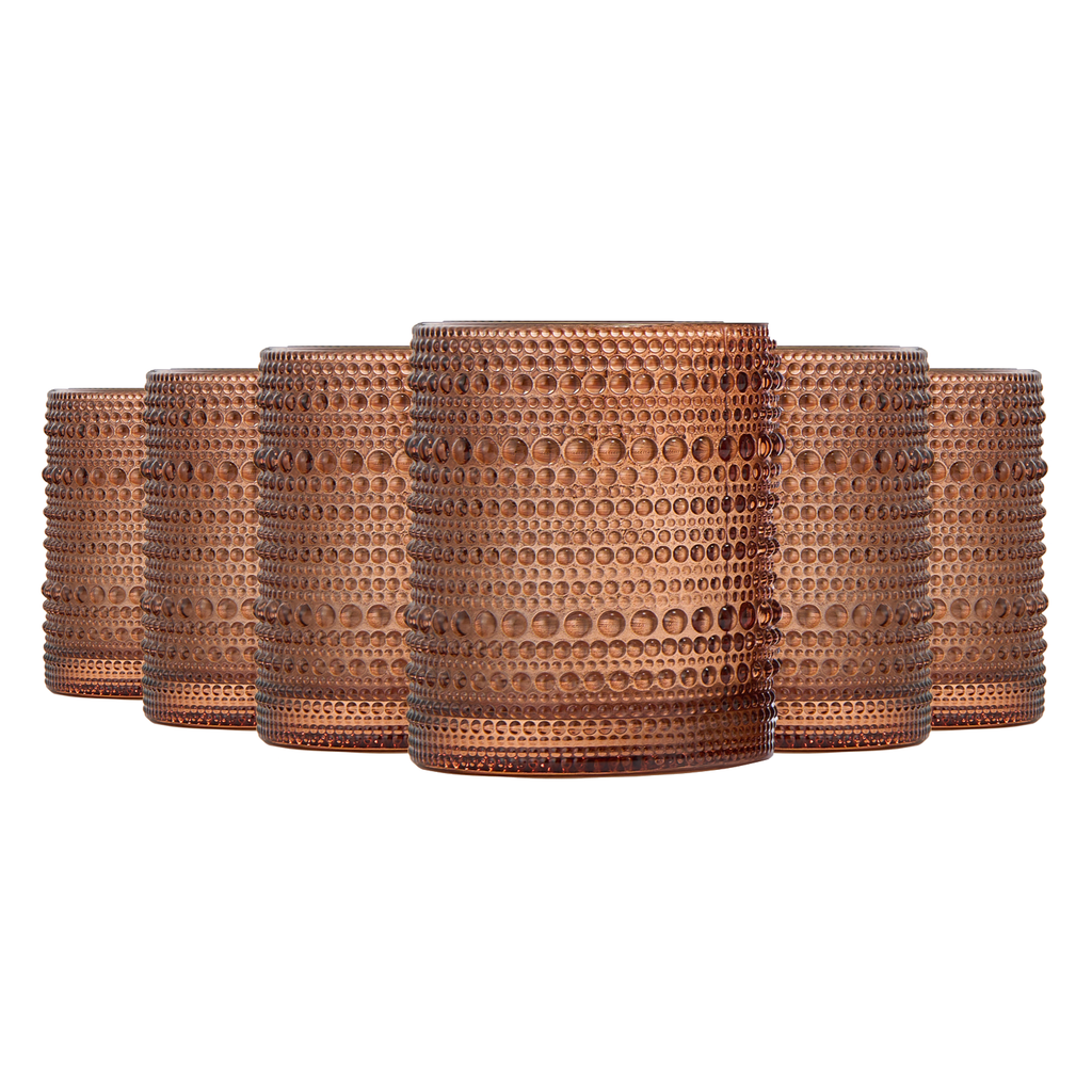 Tonal Hobnail Lowball Glassware, Set of 6