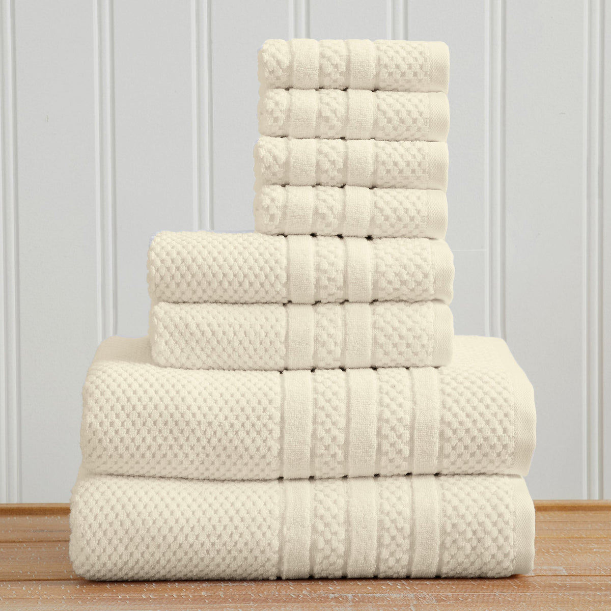 100% Cotton Checkered Jacquard Bath Towel Set – Giuliana Collection