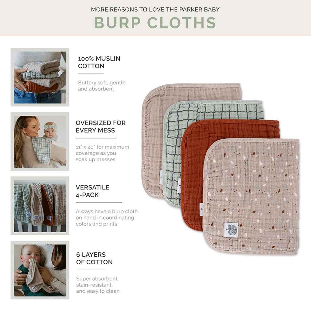 Pebble Set – Muslin Burp Cloths (4 Pack)