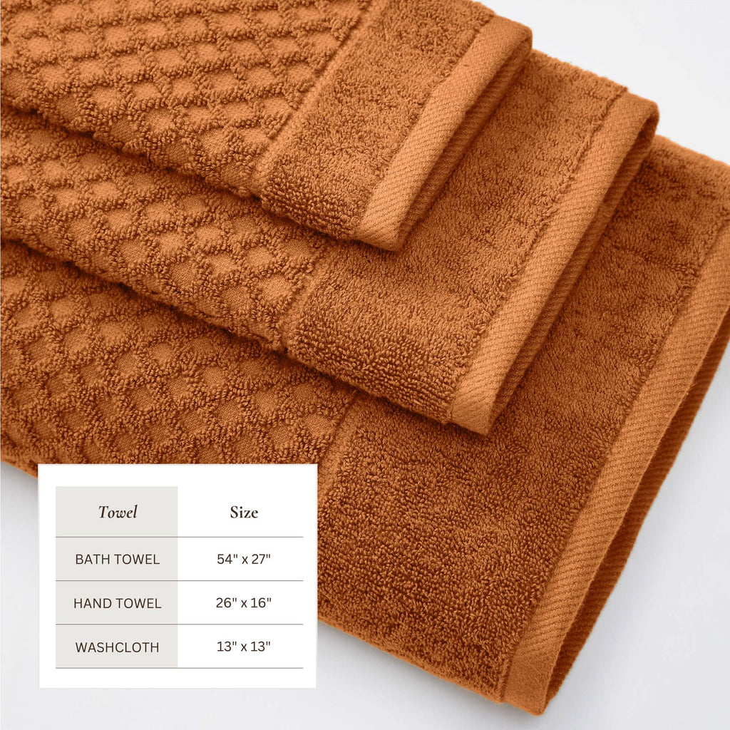 Cotton Diamond Waffle Weave Bath Towel Set – Grayson Collection