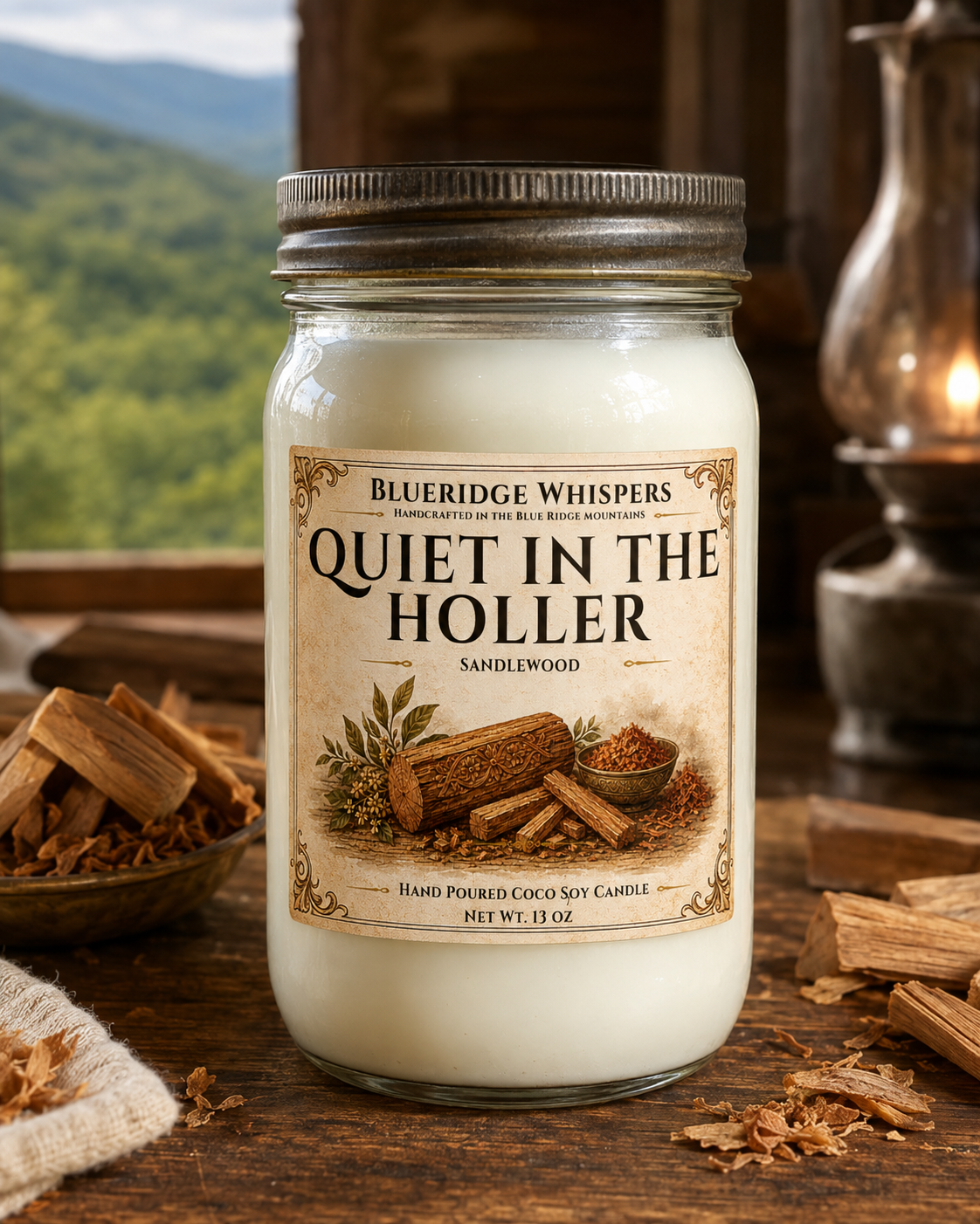 Quiet in the Holler – Sandalwood Coco – Soy Candle