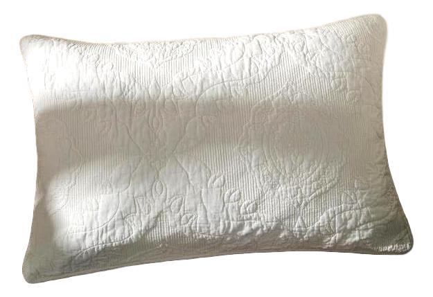 Tache Cotton Ivory White Paisley Damask Matelassé Powder Snow Pillow Sham (JHW – 643)