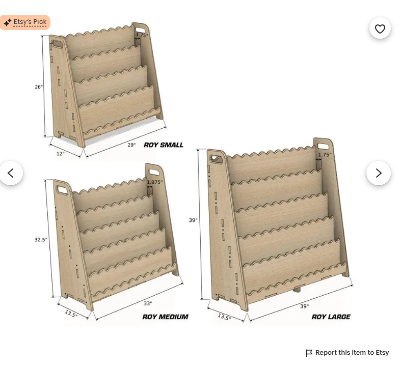 RAY+ROY – Scalloped Toy Shelf + Bookshelf