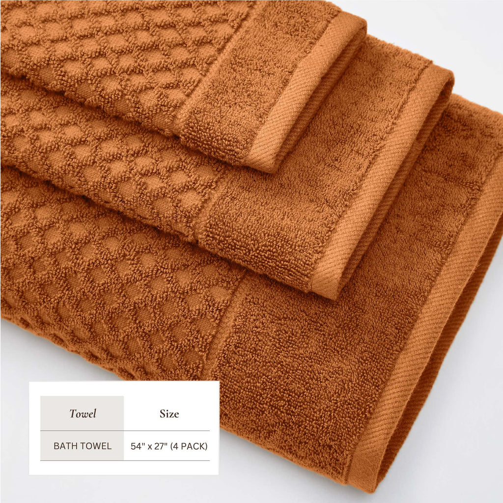 Cotton Diamond Waffle Weave Bath Towel Set – Grayson Collection