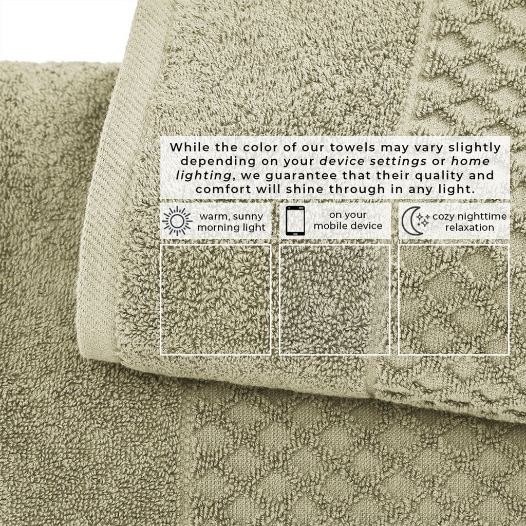 Cotton Diamond Waffle Weave Bath Towel Set – Grayson Collection