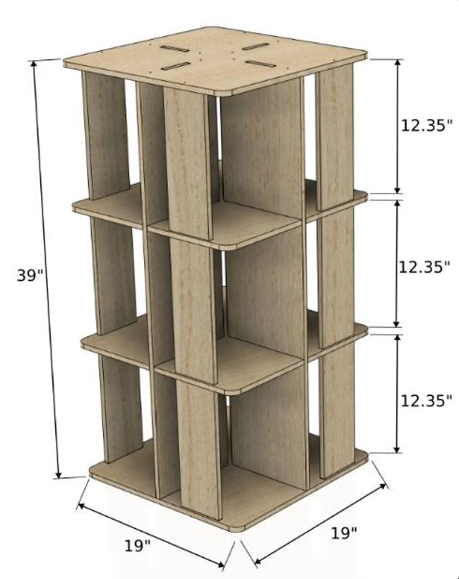 LAZY SUZAN – Rotating Bookshelf