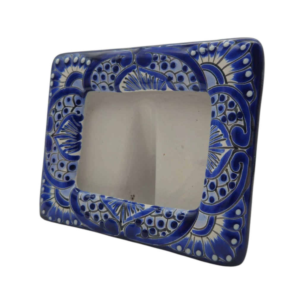Talavera Picture Frame | Blue & White Floral Design