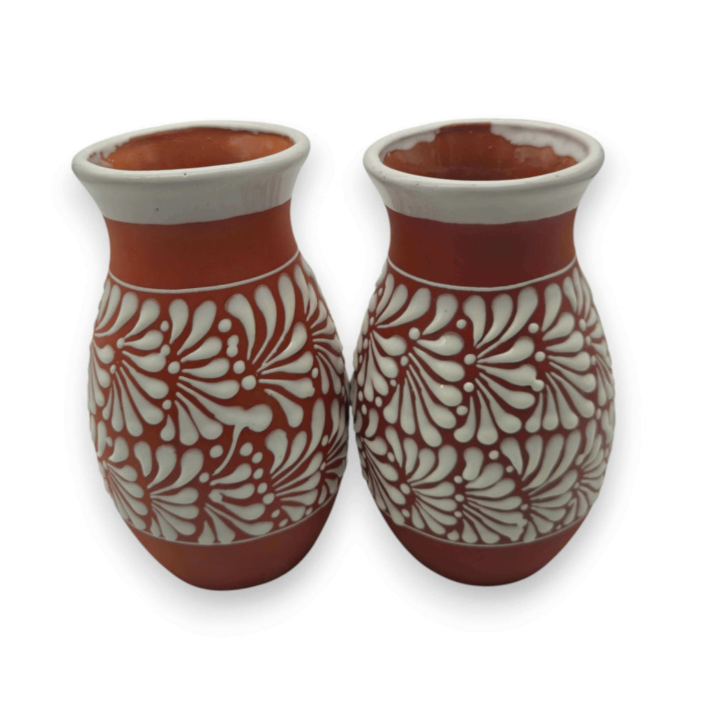 Terracotta Talavera Vase | Mexican Hand – Painted Pot