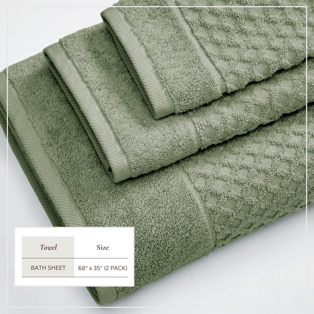 Cotton Diamond Waffle Weave Bath Towel Set – Grayson Collection